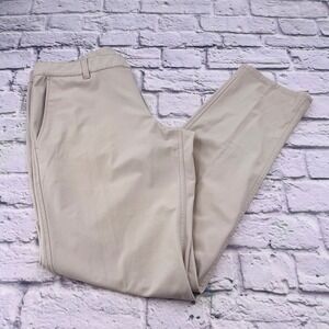 Footjoy Mens Golf Pants Beige 32x34 Polyester Flat Front Casual Athletic